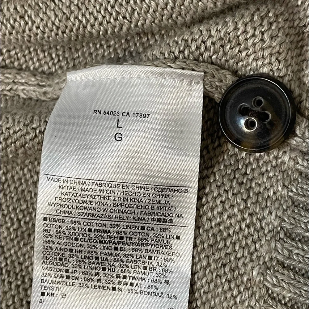 Banana Republic Men's Zipper up Jacket/ Sweater Sz L